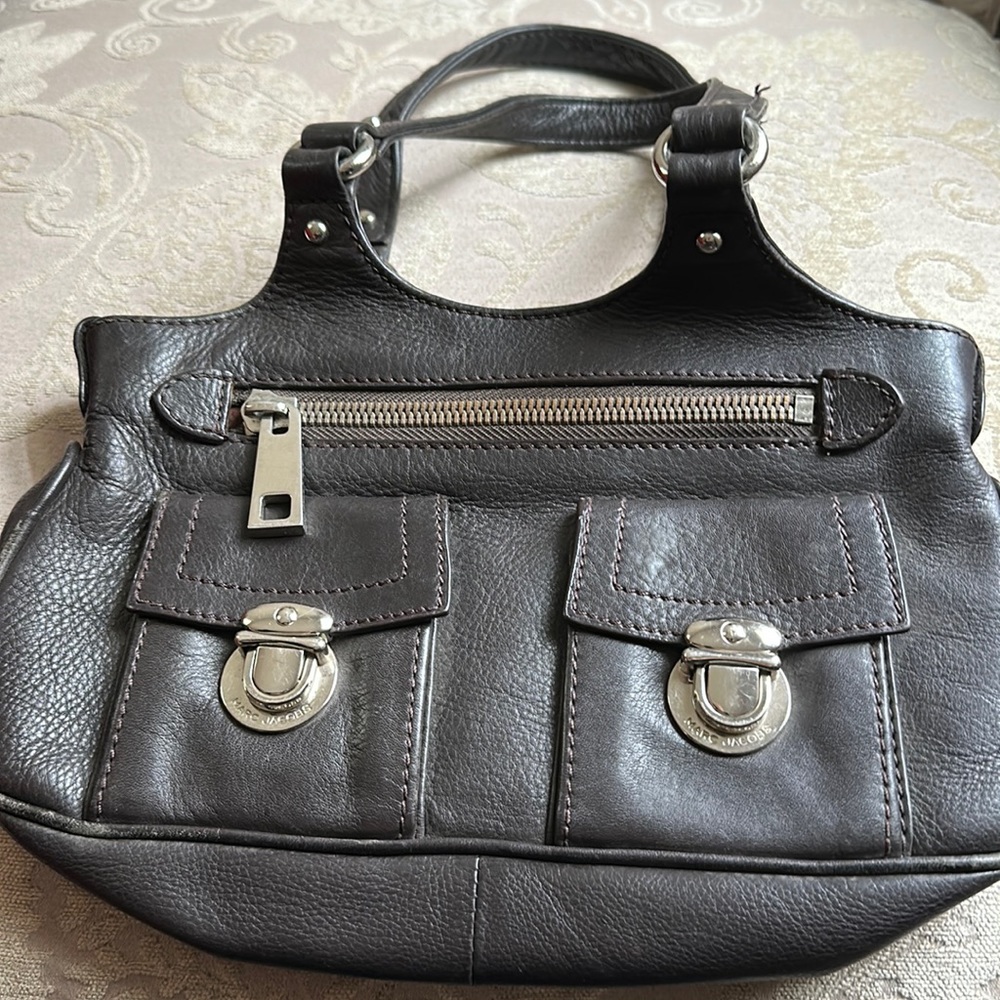 Marc Jacobs genuine leather brown satchel